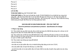 Tiêu chuẩn Việt Nam TCVN 5307:2002 về kho dầu mỏ và sản phẩm dầu mỏ - yêu cầu thiết kế do Bộ Khoa học và Công nghệ ban hành
