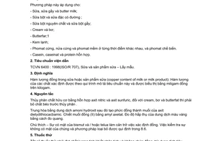 Tiêu chuẩn Việt Nam TCVN 7086:2002 (ISO 5738 : 1980) về sữa và sản phẩm sữa – xác định hàm lượng đồng – phương pháp chuẩn đo quang do Bộ Khoa học và Công nghệ ban hành