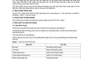 Tiêu chuẩn Việt Nam TCVN 7161-9:2002 (ISO 14520-9:2000) về Hệ thống chữa cháy bằng khí - Tính chất vật lý và thiết kế hệ thống - Phần 9: Chất chữa cháy HFC - 227ea do Bộ Khoa học và Công nghệ ban hành
