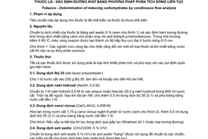 Tiêu chuẩn quốc gia TCVN 7102:2002 (CORESTA 38 : 1994) về Thuốc lá - Xác định đường khử bằng phương pháp phân tích dòng liên tục