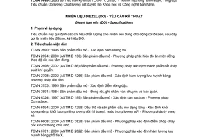 Tiêu chuẩn Việt Nam TCVN 5689:2002 về Nhiên liệu Điêzen (DO) - Yêu cầu Kỹ thuật