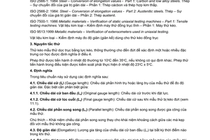 Tiêu chuẩn Việt Nam TCVN 197:2002 (ISO 6892:1998) về vật liệu kim loại - Thử kéo ở nhiệt độ thường