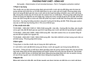 Tiêu chuẩn Việt Nam TCVN 6856-2:2001 (ISO 14240 - 2 : 1997) về chất lượng đất - xác định sinh khối vi sinh vật đất - phần 2 - phương pháp chiết xông hơi do Bộ Khoa học Công nghệ và Môi trường ban hành