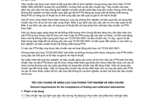 Tiêu chuẩn Việt Nam TCVN ISO/IEC17025:2001 (ISO/IEC 17025:1999) về Yêu cầu chung về năng lực của phòng thử nghiệm và hiệu chuẩn do Bộ Khoa học Công nghệ và Môi trường ban hành