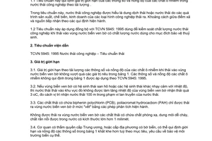 Tiêu chuẩn Việt Nam TCVN 6986:2001 về chất lượng nước - tiêu chuẩn nước thải công nghiệp thải vào vực nước biển ven bờ dùng cho mục đích bảo vệ thuỷ sinh do Bộ Khoa học Công nghệ và Môi trường ban hành
