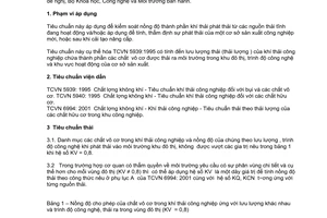 Tiêu chuẩn Việt Nam TCVN 6992:2001 về chất lượng không khí - khí thải công nghiệp - tiêu chuẩn thải theo thải lượng của các chất vô cơ trong vùng đô thị do Bộ Khoa học Công nghệ và Môi trường ban hanh