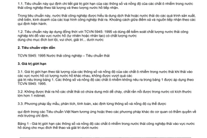 Tiêu chuẩn Việt Nam TCVN 6983:2001 về chất lượng nước - tiêu chuẩn nước thải công nghiệp thải vào vực nước hồ dùng cho mục đích thể thao và giải trí dưới nước do Bộ Khoa học Công nghệ và Môi trường ban hành