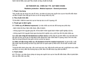 Tiêu chuẩn quốc gia TCVN 6869:2001 về An toàn bức xạ - Chiếu xạ y tế - Quy định chung