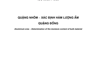 Tiêu chuẩn quốc gia TCVN 6808:2001 (ISO 9033 : 1989) về Quặng nhôm – Xác định hàm lượng ẩm quặng đồng