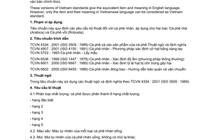 Tiêu chuẩn Việt Nam TCVN 4193:2001 về cà phê nhân - yêu cầu kỹ thuật do Bộ Khoa học Công nghệ và Môi trường ban hành