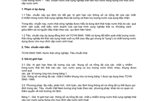 Tiêu chuẩn Việt Nam TCVN 6980:2001 về chất lượng nước - tiêu chuẩn nước thải công nghiệp thải vào vực nước sông dùng cho mục đích cấp nước sinh hoạt do Bộ Khoa học Công nghệ và Môi trường ban hành