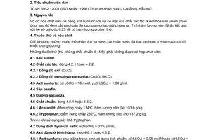 Tiêu chuẩn Việt Nam TCVN 4328:2001 về thức ăn chăn nuôi - xác định hàm lượng nitơ và tính hàm lượng protein thô - phương pháp Kjeldahl do Bộ Khoa học và Công nghệ ban hành