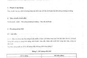 Tiêu chuẩn Việt Nam TCVN 4435:2000 về tấm sóng amiăng xi măng - Phương pháp thử