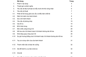 Tiêu chuẩn Việt Nam TCVN 6724:2000 về phương tiện giao thông đường bộ - ô tô khách cỡ lớn - yêu cầu về cấu tạo chung trong công nhận kiểu do Bộ Khoa học Công nghệ và Môi trường ban hành