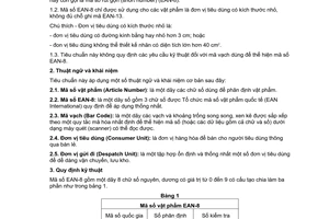 Tiêu chuẩn Việt Nam TCVN 6940:2000 về Mã số vật phẩm - Mã số tiêu chuẩn 8 chữ số - Quy định kỹ thuật