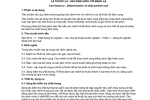 Tiêu chuẩn Việt Nam TCVN 6683:2000 (ISO 12194 : 1995) về thuốc lá nguyên liệu - Xác định kích cỡ mảnh lá do Bộ Khoa học Công nghệ và Môi trường ban hành