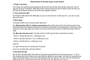 Tiêu chuẩn Việt Nam TCVN 6716:2000 (ISO 10298 : 1995) về Xác định tính độc của khí hoặc hỗn hợp khí Bộ Khoa học Công nghệ và Môi trường ban hành