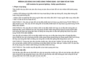 Tiêu chuẩn quốc gia TCVN 8781:2015 (IEC 62031:2014) về Môđun LED dùng cho chiếu sáng thông dụng - Quy định về an toàn