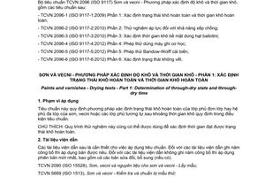 Tiêu chuẩn quốc gia TCVN 2096-1:2015(ISO 9117-1:2009) về Sơn và vecni - Phương pháp xác định độ khô và thời gian khô - Phần 1: Xác định trạng thái khô hoàn toàn và thời gian khô hoàn toàn