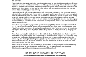 Tiêu chuẩn quốc gia TCVN ISO 9000:2015 
(ISO 9000:2015) về Hệ thống quản lý chất lượng - Cơ sở và từ vựng