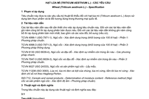 Tiêu chuẩn quốc gia TCVN 6095:2015 (ISO 7970:2011) về Hạt lúa mì (Triticum aestivum L. )- Các yêu cầu