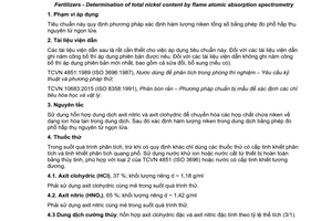 Tiêu chuẩn quốc gia TCVN 10675:2015 về Phân bón - Xác định hàm lượng niken tổng số - Phương pháp phổ hấp thụ nguyên tử ngọn lửa