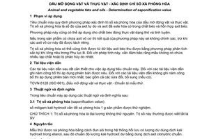 Tiêu chuẩn quốc gia TCVN 6126:2015 (ISO 3657:2013) về Dầu mỡ động vật và thực vật - Xác định chỉ số xà phòng hóa