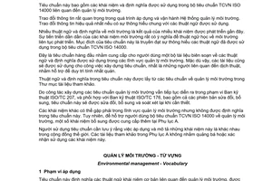 Tiêu chuẩn quốc gia TCVN ISO 14050:2015 ( ISO 14050:2009) về Quản lý môi trường - Từ vựng