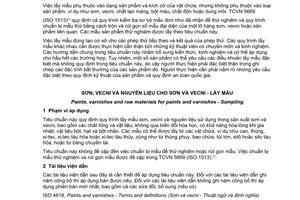 Tiêu chuẩn quốc gia TCVN 2090:2015 (ISO 15528:2013) về Sơn, vecni và nguyên liệu cho sơn và vecni - Lấy mẫu