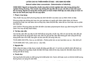 Tiêu chuẩn quốc gia TCVN 4857:2015 (ISO 125:2011) về Latex cao su thiên nhiên cô đặc - Xác định độ kiềm