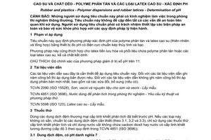 Tiêu chuẩn quốc gia TCVN 4860:2015 (ISO 976:2013) về Cao su và chất dẻo - Polyme phân tán và các loại latex cao su - Xác định pH