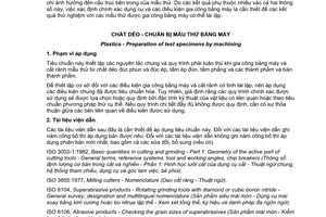 Tiêu chuẩn quốc gia TCVN 11023:2015 (ISO 2818:1994) về Chất dẻo - Chuẩn bị mẫu thử bằng máy