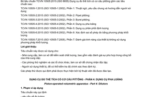 Tiêu chuẩn quốc gia TCVN 10505-4:2015 (ISO 8655-4:2002) về Dụng cụ đo thể tích có cơ cấu pittông - Phần 4: Dụng cụ pha loãng