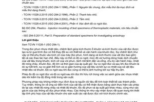 Tiêu chuẩn quốc gia TCVN 11026-4:2015 (ISO 294-1:2001) về Chất dẻo - Đúc phun mẫu thử vật liệu nhiệt dẻo -Phần 4: Xác định độ co ngót đúc