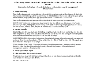 Tiêu chuẩn quốc gia TCVN 10542:2014 (ISO/IEC 27004:2009) về Công nghệ thông tin - Các kỹ thuật an toàn - Quản lý an toàn thông tin - Đo lường