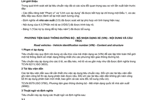Tiêu chuẩn quốc gia TCVN 6578:2014 (ISO 3779:2009) về Phương tiện giao thông đường bộ - Mã nhận dạng xe (VIN) - Nội dung và cấu trúc
