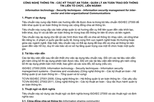 Tiêu chuẩn quốc gia TCVN 10543:2014 (ISO/IEC 27010 : 2012) về Công nghệ thông tin - Các kỹ thuật an toàn - Quản lý an toàn trao đổi thông tin liên tổ chức, liên ngành
