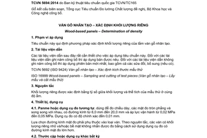 Tiêu chuẩn quốc gia TCVN 5694:2014 (ISO 9427:2003) về Ván gỗ nhân tạo - Xác định khối lượng riêng