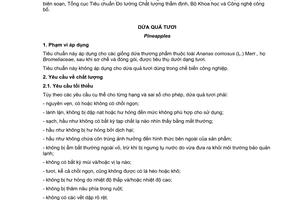 Tiêu chuẩn quốc gia TCVN 1871:2014 về Dứa quả tươi