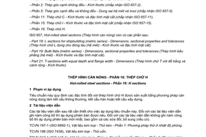 Tiêu chuẩn quốc gia TCVN 7571-16:2017 về Thép hình cán nóng - Phần 16: Thép chữ H