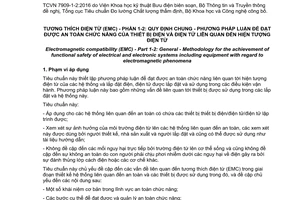 Tiêu chuẩn quốc gia TCVN 7909-1-2:2016 (IEC/TS 61000-1-2:2008) về Tương thích điện từ (EMC) Phần 1-2: Quy định chung - Phương pháp luận để đạt được an toàn chức năng của thiết bị điện và điện tử liên quan đến hiện tượng điện từ