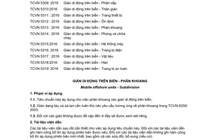 Tiêu chuẩn quốc gia TCVN 5313:2016 về Giàn di động trên biển - Phân khoang
