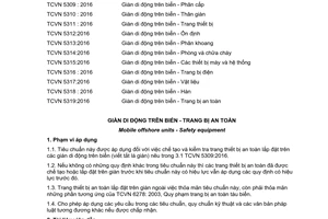 Tiêu chuẩn quốc gia TCVN 5319:2016 về Giàn di động trên biển - Trang bị an toàn
