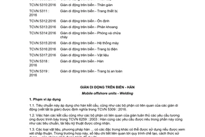 Tiêu chuẩn quốc gia TCVN 5318:2016 về Giàn di động trên biển - Hàn