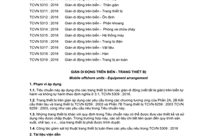 Tiêu chuẩn quốc gia TCVN 5311:2016 về Giàn di động trên biển - Trang thiết bị