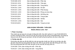 Tiêu chuẩn quốc gia TCVN 5310:2016 về Giàn di động trên biển - Thân giàn