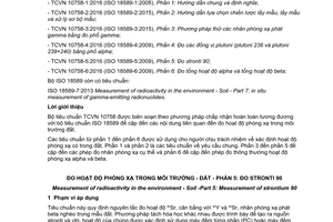 Tiêu chuẩn quốc gia TCVN 10758-5:2016 (ISO 18589-5:2009) về Đo hoạt độ phóng xạ trong môi trường - Đất - Phần 5: Đo stroni 90