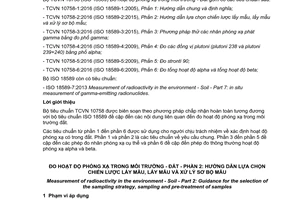 Tiêu chuẩn quốc gia TCVN 10758-2:2016 (ISO 18589-2:2015) về Đo hoạt độ phóng xạ trong môi trường - Đất - Phần 2: Hướng dẫn chiến lược lấy mẫu, lấy mẫu và xử lý sơ bộ mẫu