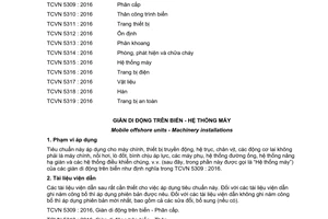 Tiêu chuẩn quốc gia TCVN 5315:2016 về Giàn di động trên biển - Hệ thống máy