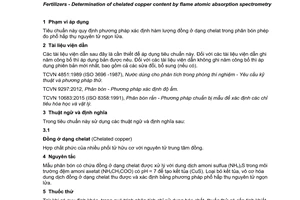 Tiêu chuẩn quốc gia TCVN 11400:2016 về Phân bón - Xác định hàm lượng đồng ở dạng chelat bằng phương pháp phổ hấp thụ nguyên tử ngọn lửa